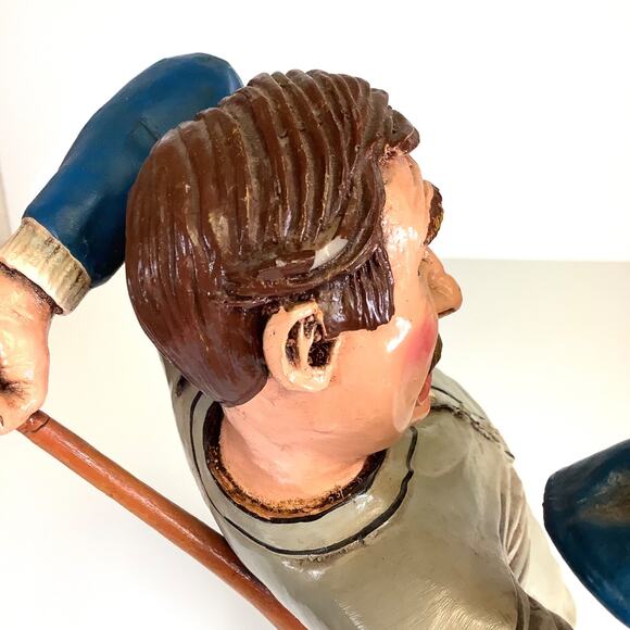 12.5” Peter Mook Signed Ceramic Baseball Player Swinging Bat Figure Statue *READ - Picture 9 of 16